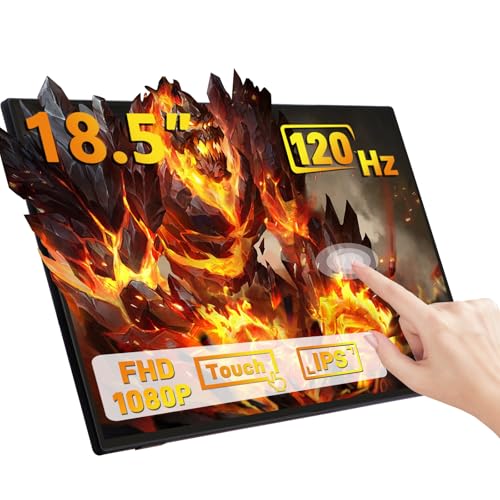 GeeekPi 18,5 Zoll tragbarer Monitor 1920 x 1080 IPS Touchscreen 120Hz 1080P Touch Display mit HDMI USB-C, eingebauten Lautsprechern, Ständer VESA für Xbox PS4/5 Laptop Mac PC GeeekPi 18,5 Zoll tragbarer Monitor 1920 x 1080 IPS Touchscreen 120Hz 1080P Touch Display mit HDMI USB-C, eingebauten Lautsprechern, Ständer VESA für Xbox PS4/5 Laptop Mac PC von GeeekPi