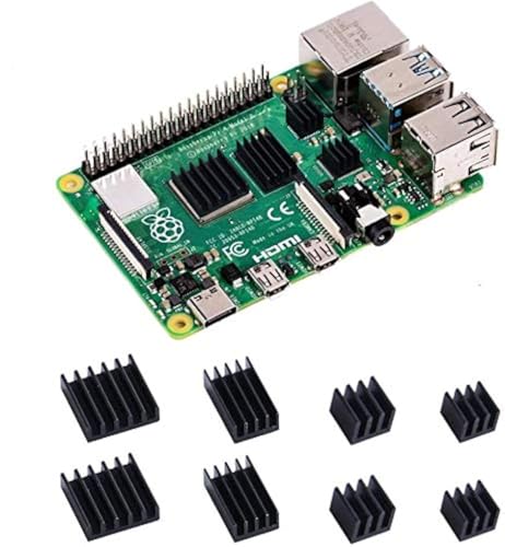 GeeekPi 8 Stück Kühlkörper für Raspberry Pi 4 Model B,Raspberry Pi Aluminium Kühlkörper mit wärmeleitendem Klebeband für Raspberry Pi 4B (RPi Board ist Nicht im Lieferumfang enthalten) (2Pack) von GeeekPi