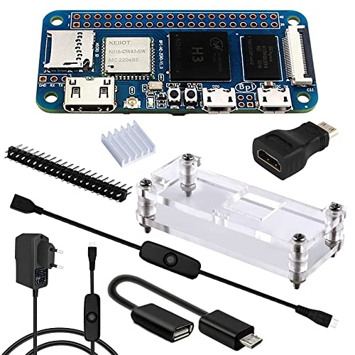 GeeekPi Banana Pi BPI M2 Zero Starter Kit,BPI-M2-ZERO Quad-Core Single Board Computer with 512M RAM Onboard WiFi & Bluetooth,with M2 Zero Case,5V 2.5A Power Supply,OTG Cable,HDMI Adapter,20Pin Header von GeeekPi