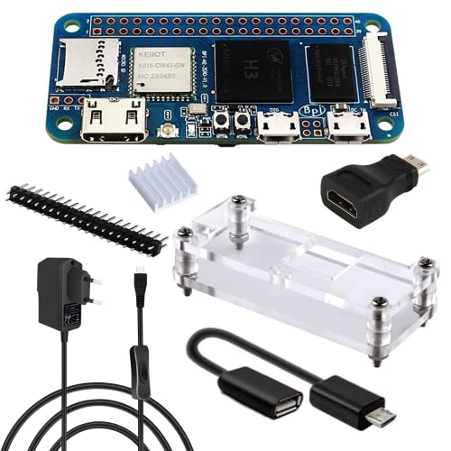 GeeekPi Banana Pi BPI M2 Zero Starter Kit,mit Banana Pi BPI M2 Zero Quad-Core Single Board Computer,M2 Zero Gehäuse,5V 2,5A Micro USB Netzteil mit ON/Off Switch,OTG Kabel,HDMI Adapter, 20Pin Header GeeekPi Banana Pi BPI M2 Zero Starter Kit,mit Banana Pi BPI M2 Zero Quad-Core Single Board Computer,M2 Zero Gehäuse,5V 2,5A Micro USB Netzteil mit ON/Off Switch,OTG Kabel,HDMI Adapter, 20Pin Header von GeeekPi