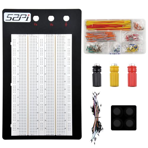 GeeekPi Breadboard Jumper Wires Kit 1560 Points Lötfreies Steckbrett mit Metallplatte & 560Pcs U-förmige Jumper Drähte Kabel Kit & 65Pcs M/M Flexibel Bread Board Steckbrücken für Arduino Raspberry Pi von GeeekPi