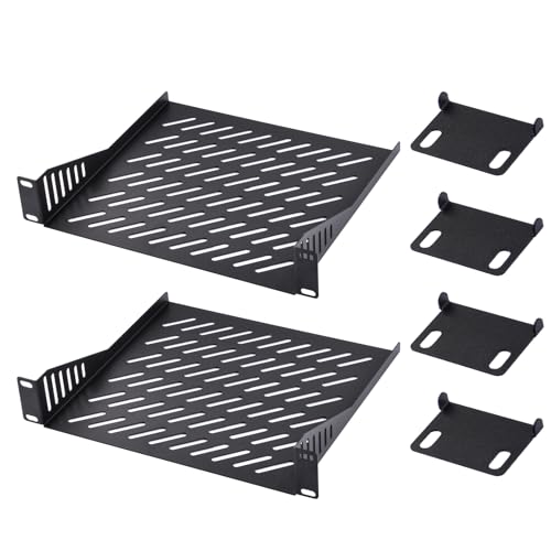 GeeekPi DeskPi RackMate Accessories 10 inch 1U Rack Shelf, 1U Server Rack Shelf Vented Rack Mount Cantilever Tray for 10 Inch Network Equipment Rack & Cabinet and DeskPi RackMate T1/T0 (1U-2PCS) von GeeekPi