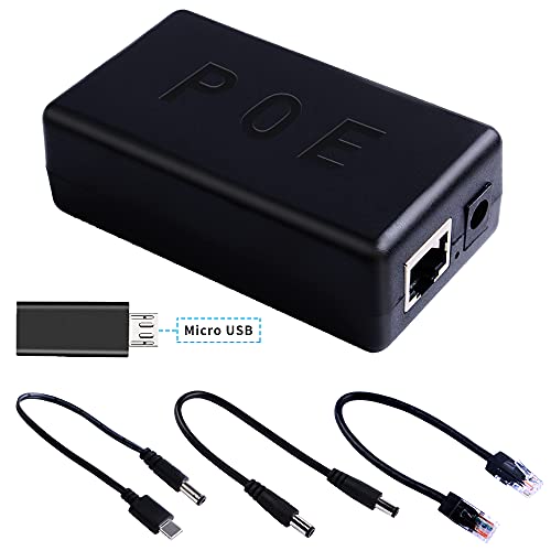 GeeekPi Gigabit USB-C PoE-Splitter 48 V bis 5 V IEEE802.3af Power Over Ethernet für Raspberry Pi 4B+/3B+,Tablets, Dropcam(48V to 5V 4A) von GeeekPi