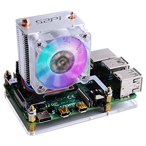 GeeekPi Ice Tower CPU Lüfter Ice Tower Lüfter für Raspberry Pi 4 Modell B & Raspberry Pi 3B + & Raspberry Pi 3 Modell B(Klar) von GeeekPi