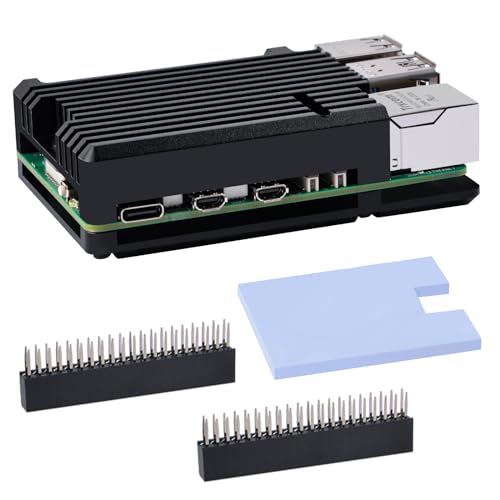 GeeekPi Kühlkörper Gehäuse für Raspberry Pi 5, Raspberry Pi 5 Aluminium Passive Kühlung Gehäuse Wärmeableitung Metallgehäuse für Raspberry Pi 5 8GB/4GB von GeeekPi