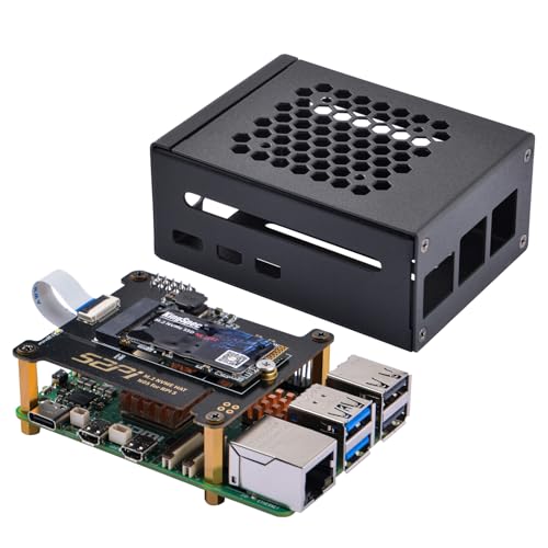 GeeekPi Metal Gehäuse mit N05 PCIe M.2 Key-M NVMe SSD PCIe Peripheral Board für Raspberry Pi 5,Support M.2 NVMe SSD 2230 2242 von GeeekPi