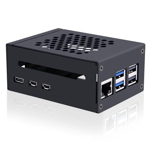 GeeekPi Metall Gehäuse für Raspberry Pi 5,Support PCIe M.2 NVMe SSD Shield Top X1001 / X1003 / X1000 / N04 / N05 & Raspberry Pi 5 Active Cooler (Not Included) von GeeekPi