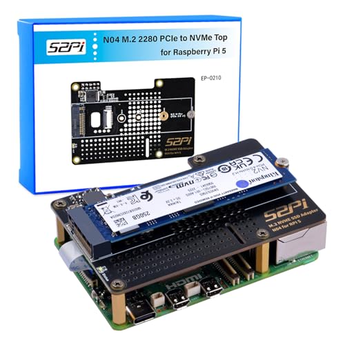 GeeekPi N04 M.2 M-Key NVMe SSD Shield für Raspberry Pi 5, M.2 2280 PCIe to NVMe SSD Shield Pip PCIe Peripheral Board Top für Raspberry Pi 5 4GB/8GB (SSD and Pi5 Board Are not Included) von GeeekPi