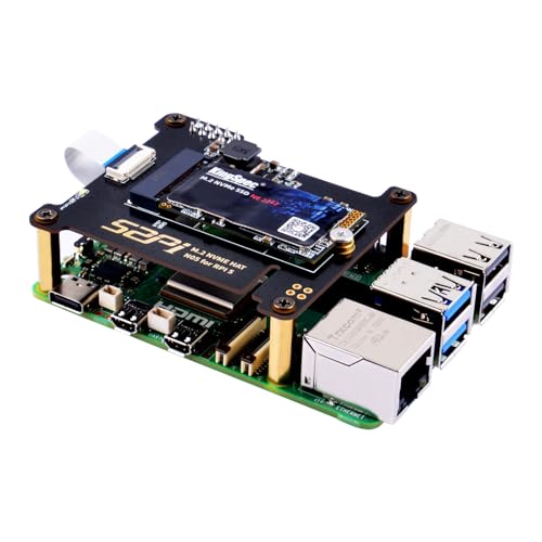 GeeekPi N05 M.2 M-Key NVMe HAT für Raspberry Pi 5, M.2 2242 PCIe to NVMe SSD Shield Pip PCIe Peripheral Board Top for Raspberry Pi 5 4GB/8GB (SSD and Pi5 Board Are not Included) von GeeekPi
