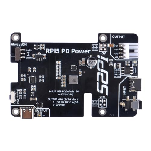 GeeekPi PD Power Expansion Board for Raspberry Pi 5,Enhanced Power Delivery & Automatic Startup for Raspberry Pi 5 4GB/8GB von GeeekPi