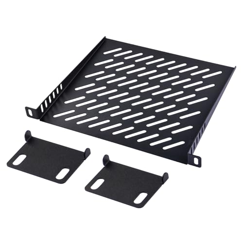 GeeekPi RackMate Accessories Rack Shell 10 inch 0.5U Rack Shelf, Vented Shelves for Good Air Circulation, Cantilever Mount, Universal Device, Network Cabinet Shelf, Computer Case Mounting Tray (0,5U) von GeeekPi