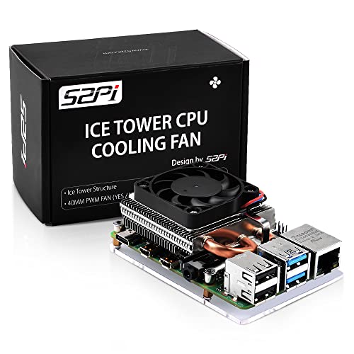 GeeekPi Raspberry Pi Kühlventilator, ultradünner ICE Tower Kühler, PWM Kühler mit Kühlkörper für Raspberry Pi 4 Modell B 8GB/4GB/2GB von GeeekPi