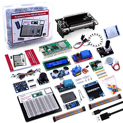 GeeekPi Raspberry Pi Pico W IoT Starter Kit MicroPython Programing Kit with Raspberry Pi Pico W Breadboard,I2C 1602 LCD Display Module,9g Mirco Servo for Raspberry Pi Beginners & Software Engineer von GeeekPi