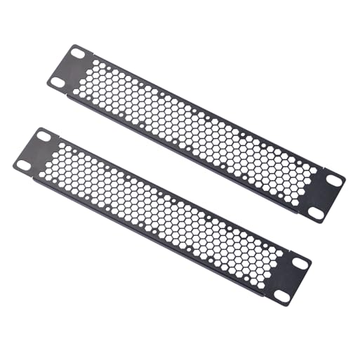 GeeekPi Vented 10 Zoll 1U Blank Panel Metal Rack Mount für DeskPi RackMate T1/T0/T2 und 10 Zoll Server Rack Gold Network Cabinet (2 Stück) von GeeekPi