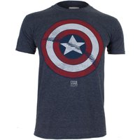 Marvel Captain America Schild Herren T-Shirt - Dunkelblau - XXL von Geek Clothing