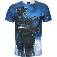 Star Wars: Rogue One Herren Battle Stance Death Trooper T-Shirt - Blau - M von Geek Clothing