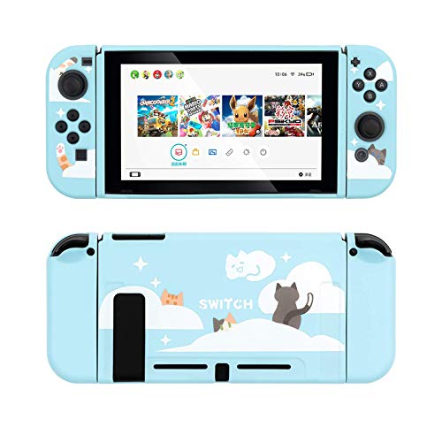 GeekShare Blue Schutzhülle für Switch, TPU Slim Case Cover Kompatibel mit Nintendo Switch Console und Joy-Con, Nebula Cat von GeekShare
