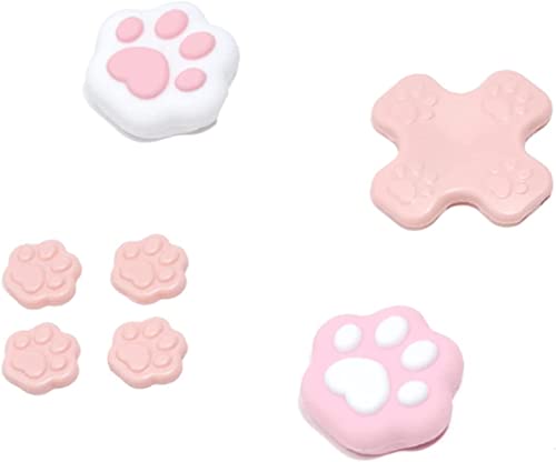 GeekShare Cat Paw Button Caps Daumengriff-Set, Joystick-Abdeckkappen kompatibel mit Nintendo Switch/OLED – Pink von GeekShare