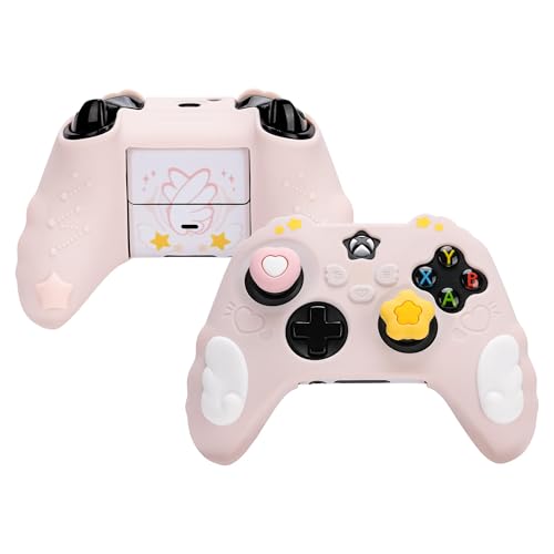 GeekShare Controller Skin Grips Set für Xbox Silikon Schutzhülle Kompatibel mit Xbox Series X Controller mit 2 Thumb Grip Caps und 2 Stickern - Star Wings Series - Pink GeekShare Controller Skin Grips Set für Xbox Silikon Schutzhülle Kompatibel mit Xbox Series X Controller mit 2 Thumb Grip Caps und 2 Stickern - Star Wings Series - Pink von GeekShare
