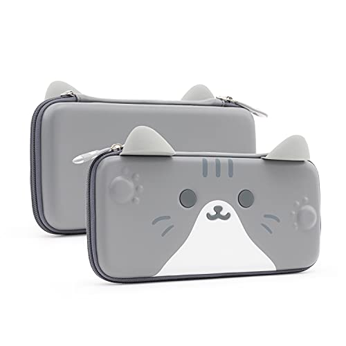 GeekShare Grey Cat Ears-Tragetasche Kompatibel mit Switch/Switch OLED 2021 - Tragbare Hardshell Slim Travel-Tragetasche Fit Switch Console & Spielzubehör GeekShare Grey Cat Ears-Tragetasche Kompatibel mit Switch/Switch OLED 2021 - Tragbare Hardshell Slim Travel-Tragetasche Fit Switch Console & Spielzubehör von GeekShare