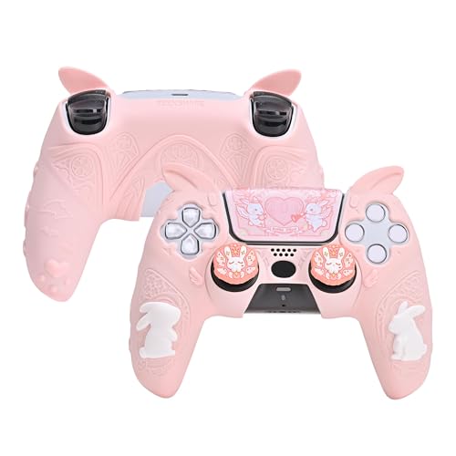 GeekShare PS5 Controller Schutzhülle Weiche Silikon-Schutzhülle für den PS5 Wireless Controller mit 2 Daumen-Gummis und 1 Aufkleber - Gothic Bunny GeekShare PS5 Controller Schutzhülle Weiche Silikon-Schutzhülle für den PS5 Wireless Controller mit 2 Daumen-Gummis und 1 Aufkleber - Gothic Bunny von GeekShare
