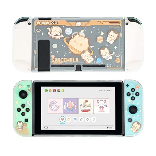 GeekShare Schutzhülle Slim Cover Case Kompatibel mit Nintendo Switch und Joy Con – Stoßdämpfend und Kratzfest – Space Cat von GeekShare