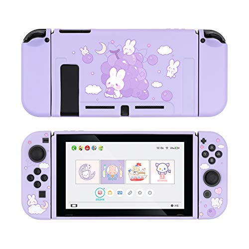 GeekShare Schutzhülle für Switch, weiche TPU Slim Case Cover Kompatibel mit Nintendo Switch Konsole und Joy-Con (Grape Bunny) von GeekShare