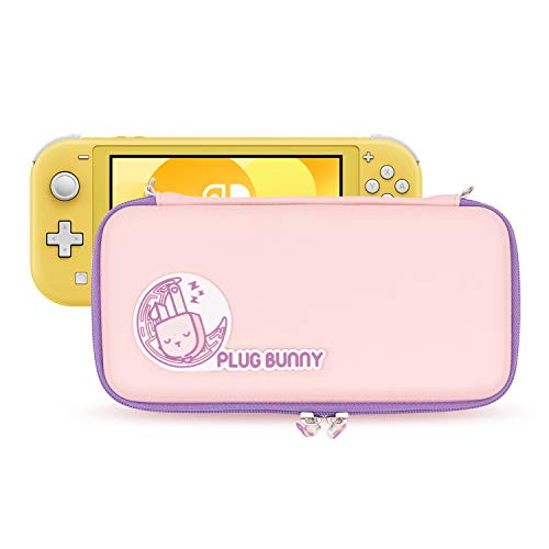 GeekShare Cute Plug Bunny Schutzhülle kompatibel mit Switch Lite – tragbare, schlanke Reise-Tragetasche für Switch Lite und Spielzubehör – mit Abnehmbarer Handschlaufe von GeekShare
