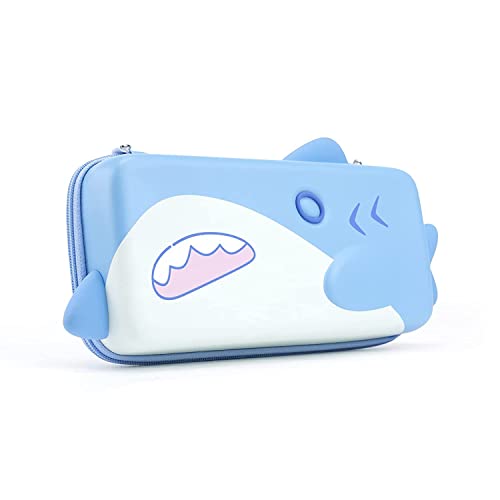Geekshare süße Tragetasche kompatibel mit Nintendo Switch/Switch OLED – tragbare Hartschalen-Reisetragetasche für Switch-Konsole und Spielzubehör – Shark von GeekShare