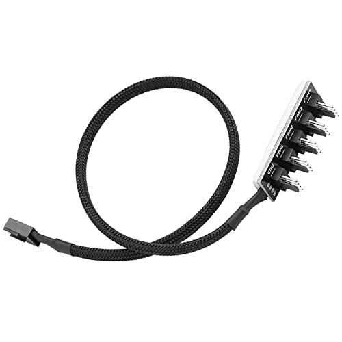 GeekerChip 4-Pin PWM-Lüfternabe,5-Port Lüfternabe,4-Pin-Stecker für PC-Lüfter Hub,4 PIN PWM Lüfter Splitter Kabel,Geeignet für Computer PC Lüfterkabel von GeekerChip