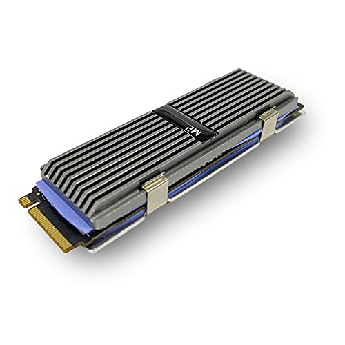 GeekerChip M.2 Kühler für M.2 SSD (2280),Aluminium,2X Silikon Wärmeleitpad,Silikon-Gummi Befestigung,passiv,abnehmbar(Silber) von GeekerChip