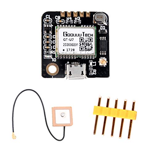 Geekstory GT-U7 GPS Modul GPS-Empfänger Navigationssatellit mit EEPROM Kompatibel mit 6M 51 Mikrocontroller STM32 UO R3+ IPEX Aktive GPS Antenne für Arduino Drohne Raspberry Pi Flug von Geekstory