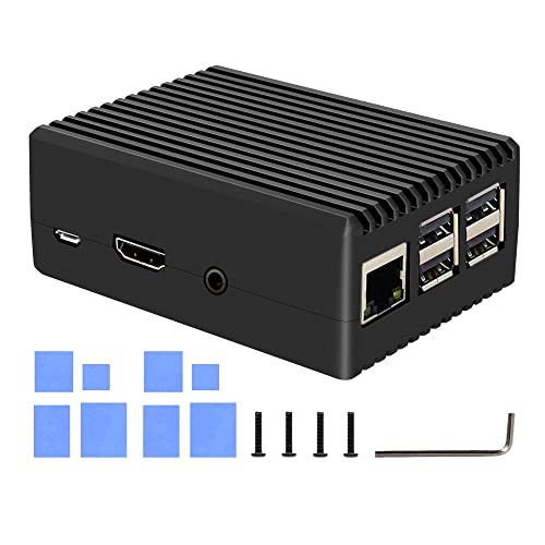 Geekworm Raspberry Pi 3 B+/ 3B Gehäuse Case, Pi 3B+/ 3B Aluminum Passive Cooling Case Housing for Raspberry Pi 3 Model B+/Raspberry Pi 3 Model B (P252) von Geekworm