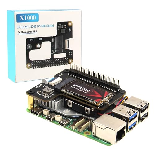 Geekworm X1000 PCIe to M.2 NVMe Key-M SSD Pip PCIe Peripheral Board for Raspberry Pi 5 von Geekworm