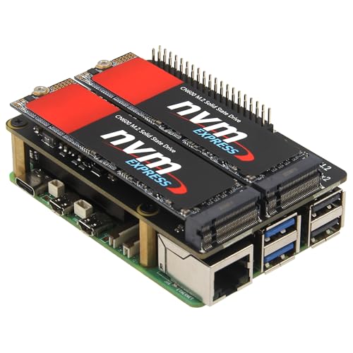 Geekworm X1004 Dual M.2 NVMe SSD Shield PCIe Peripheral Board for Raspberry Pi 5 von Geekworm