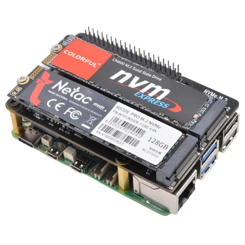 Geekworm X1004 Dual M.2 NVMe SSD Shield PCIe Peripheral Board for Raspberry Pi 5 von Geekworm