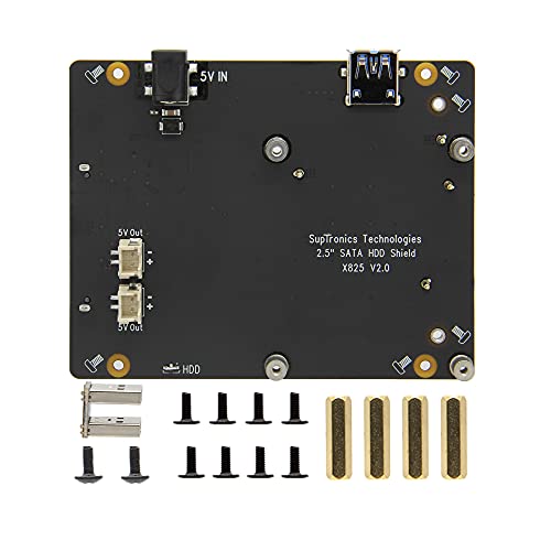 Geekworm for Raspberry Pi 4 SATA, X825 V2.0 2.5" SATA HDD / SSD Expansion Board UASP Supported for Raspberry Pi 4 8GB/4GB/2GB (Raspberry Pi Not Included) von Geekworm