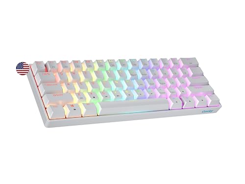 Geeky GK61 60% | Hot Swappable Mechanische Gaming-Tastatur | 61 Tasten Multi Color RGB LED Hintergrundbeleuchtung für PC/Mac Gamer| ANSI US Amerikanisches Layout (Weiß, Mechanical Black) von Geeky