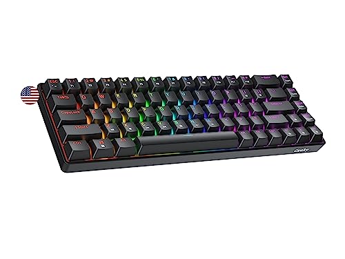 Geeky GK65 65% | Hot Swappable Mechanische Gaming-Tastatur | 68 Tasten Multi Color RGB LED Hintergrundbeleuchtung für PC/Mac Gamer| ANSI US Amerikanisches Layout (Schwarz, Mechanical Speed Yellow) von Geeky