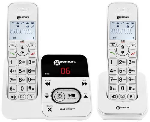 Geemarc AMPLIDECT 295-2 Schnurloses Seniorentelefon Anrufbeantworter Beleuchtetes Display Weiß Geemarc AMPLIDECT 295-2 Schnurloses Seniorentelefon Anrufbeantworter Beleuchtetes Display Weiß von Geemarc
