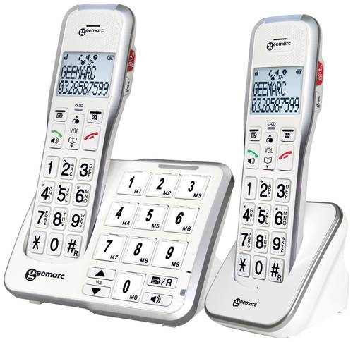 Geemarc AMPLIDECT 595-2 PHOTO Schnurloses Seniorentelefon Anrufbeantworter, Foto-Tasten Beleuchtetes von Geemarc