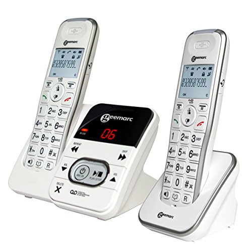 Geemarc Amplidect 295 Duo - Verstärktes Schnurlostelefon und zusätzliches Mobilteil mit Anrufbeantworter und großen Tasten für Senioren - Geringer bis mittlerer Hörverlust - Version DE von Geemarc