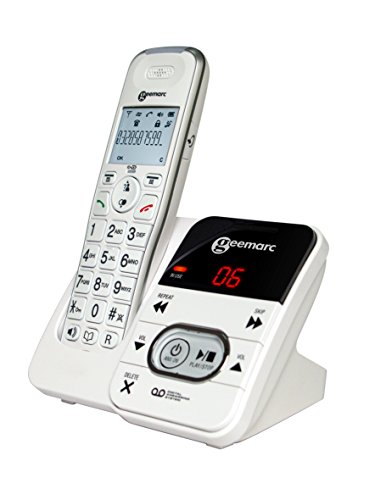 Geemarc Amplidect 295 - Einfach zu bedienendes verstärktes schnurloses Telefon mit Anrufbeantworter, starkem Klingelton und großen Tasten für Senioren - Geringer bis mittlerer Hörverlust - Version DE von Geemarc