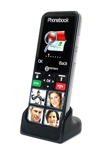 Geemarc CL8000 - Einfaches 4G-Handy mit großen Fototasten, SOS-Funktion und verstärkter Lautstärke - Geeignet für Hörgeschädigte und Senioren - Entsperrt und Bluetooth - Version DE von Geemarc