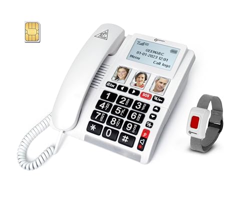 Geemarc CL9000 - Hausnotruf-Telefon und wasserdichtes SOS-Armband mit großen Tasten, verstärkter Lautstärke und beleuchtetem Display - Funktioniert nur mit SIM-Karte Geemarc CL9000 - Hausnotruf-Telefon und wasserdichtes SOS-Armband mit großen Tasten, verstärkter Lautstärke und beleuchtetem Display - Funktioniert nur mit SIM-Karte von Geemarc