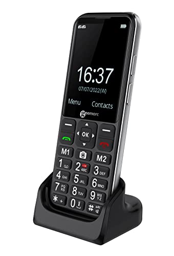 Geemarc Lautes Senioren-Handy mit großen Tasten, SOS-Funktion und One-Touch-Speichertasten, Bluetooth und Hörgeräte-kompatibel, für Hörgeschädigte, entsperrt, UK-Version CL8600-4G von Geemarc