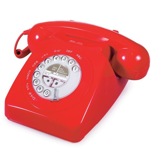 Geemarc Mayfair schnurgebundenes Nostalgietelefon mit Retrodesign und klassischen Klingelton - Rot - Deutsche Version von Geemarc