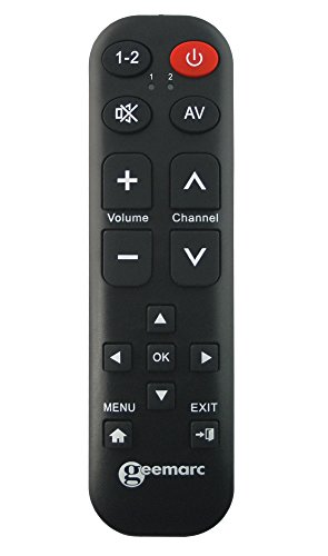 Geemarc TV15 - Einfach zu bedienende Universalfernbedienung mit 14 großen programmierbaren Tasten für Senioren - Funktioniert als Infrarot-Fernbedienung von Geemarc