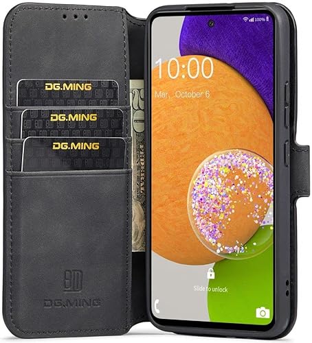 DG Ming für Samsung Galaxy A53 Hülle Retro Wallet Book Case Schwarz von Geen