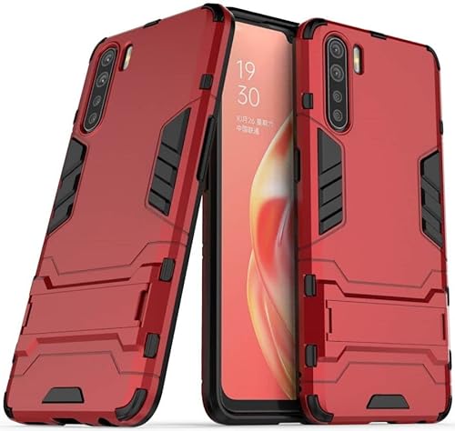 For Oppo A91 Case Shock Proof Back Cover With Kickstand Red von Geen